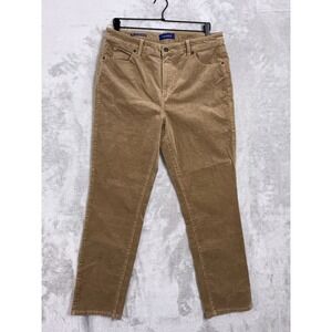 Talbots Women's Corduroy Pants‎ Brown High Waist Straight Leg Size 14P Classic